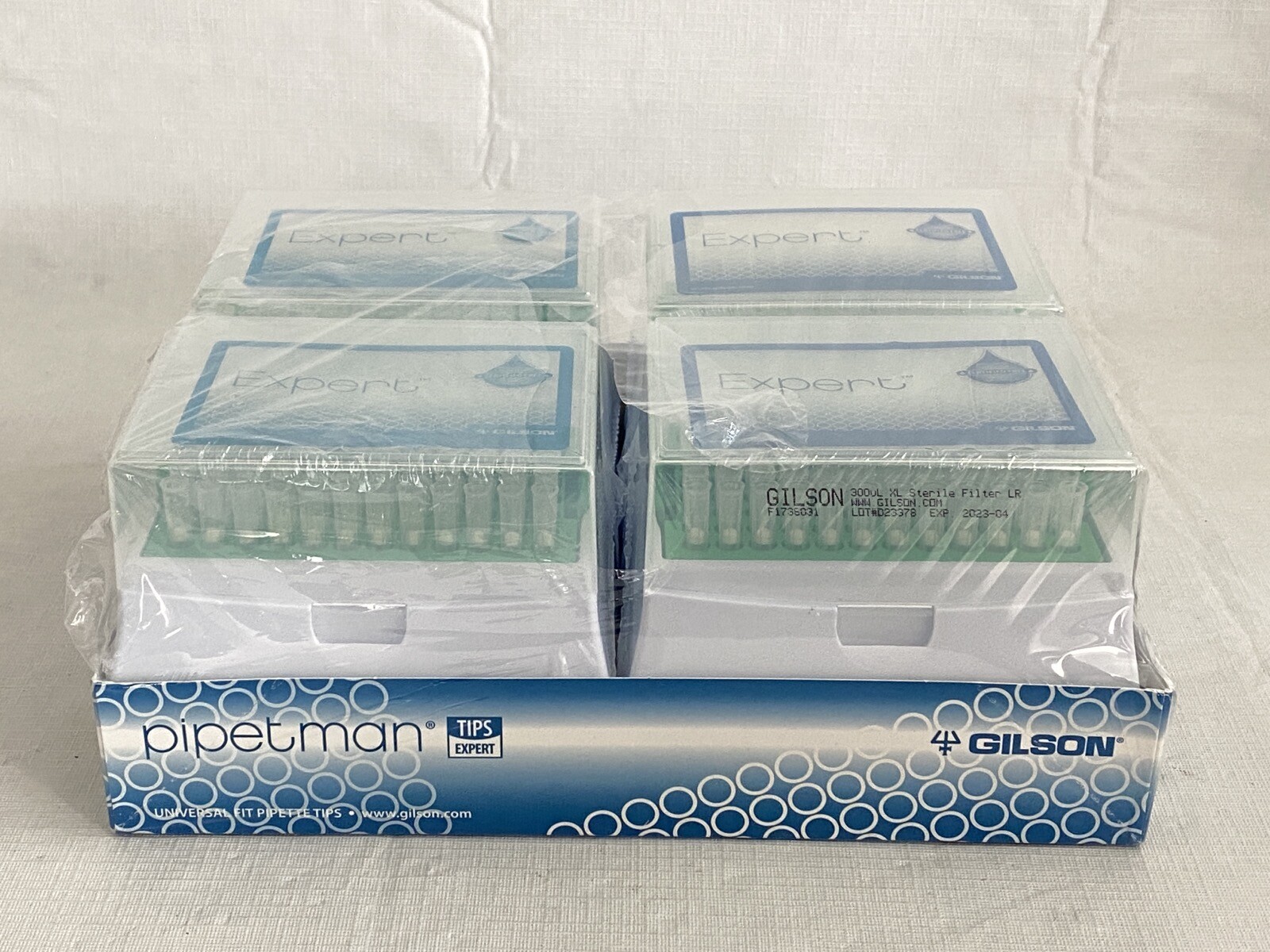 (384) GILSON Pipetman 300uL Low Retention Filter Pipet Tips EF300ST-LR XL 96/Rk