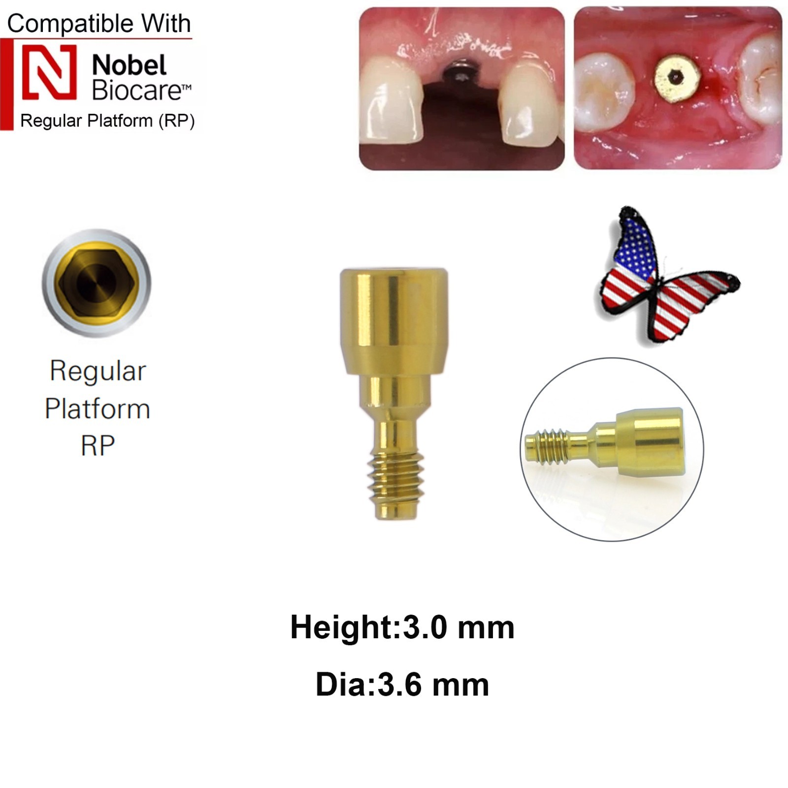 5Pcs Nobel active Healing Abutment Cover Screw Healing Screw Gum Molding Implant