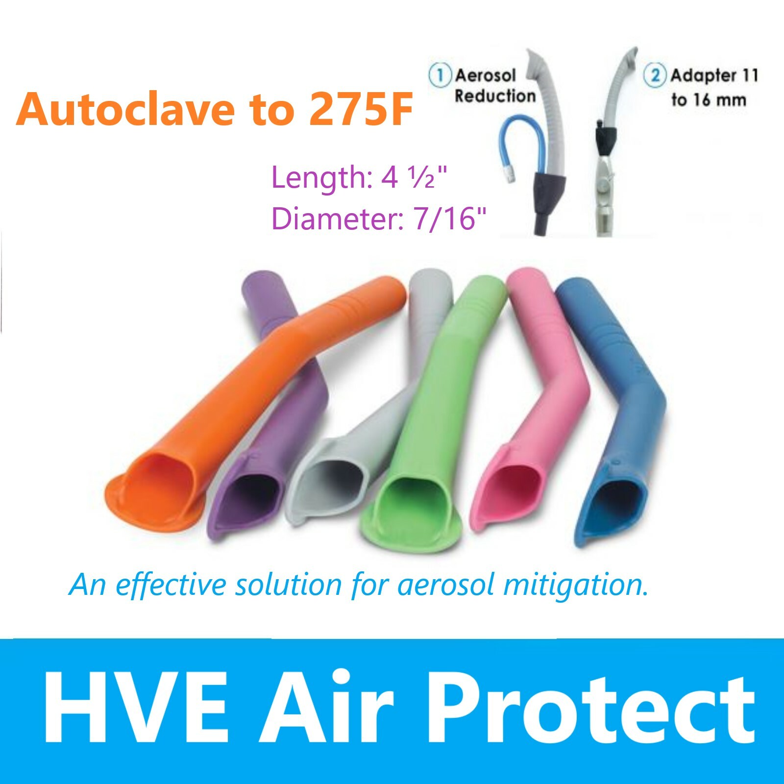 Dental HVE Tips HVE Oral Evacuators Tips Adult or Child, Autoclave 275F, 12/Bag