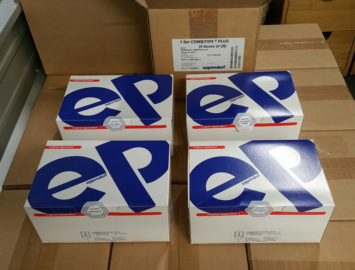 FACTORY SEALED CASE 100 (4 BOXES of 25) Eppendorf Combitips Plus 50ml 022266608
