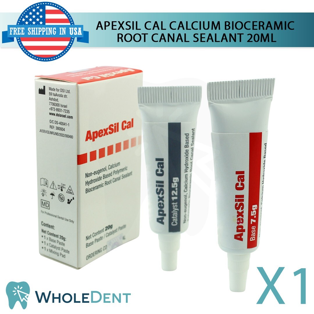 ApexSil Cal Calcium Root Sealant Canal Cement Antiseptic Tubes 20ml Sealer