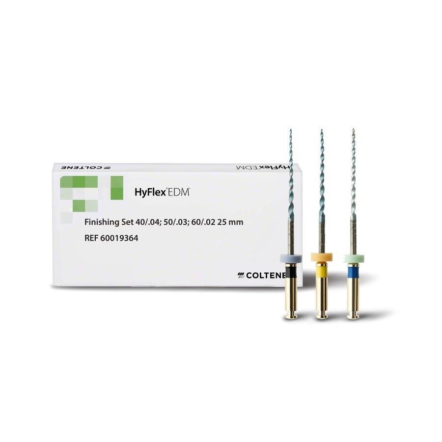 Coltene Hyflex EDM Ni – Ti Heat Treated Roatry Files Finishing Set of 3 Files.