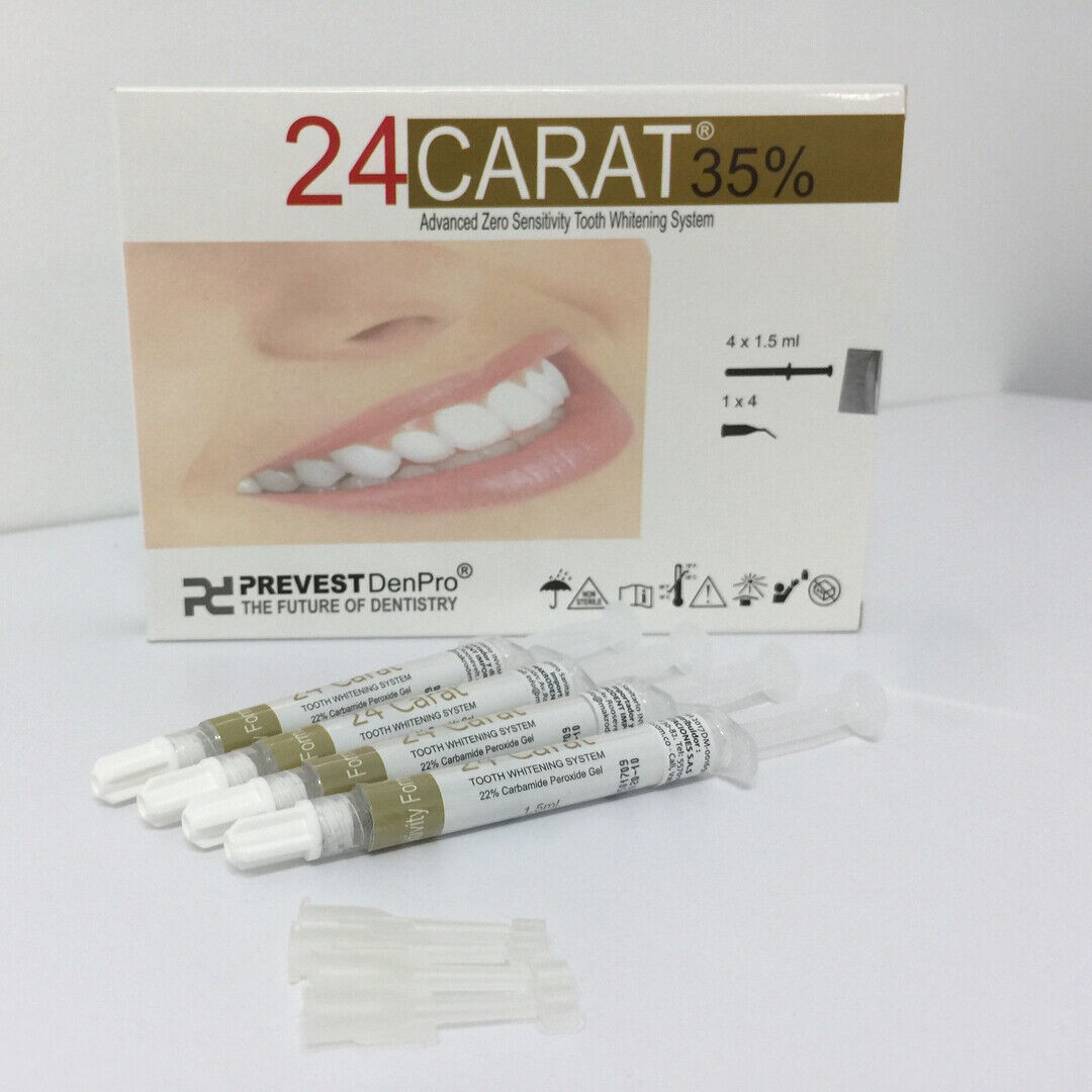 Prevest DenPro 24 Carat Adv ance Kit Blea ching Ag ent 4 x 1.5ml Syr (Free Ship)