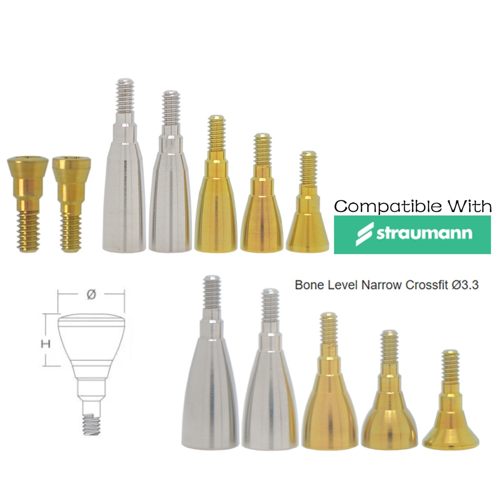 NC Dental Healing Abutment Healing Closure Narrow for Straumann ITI Bone Level