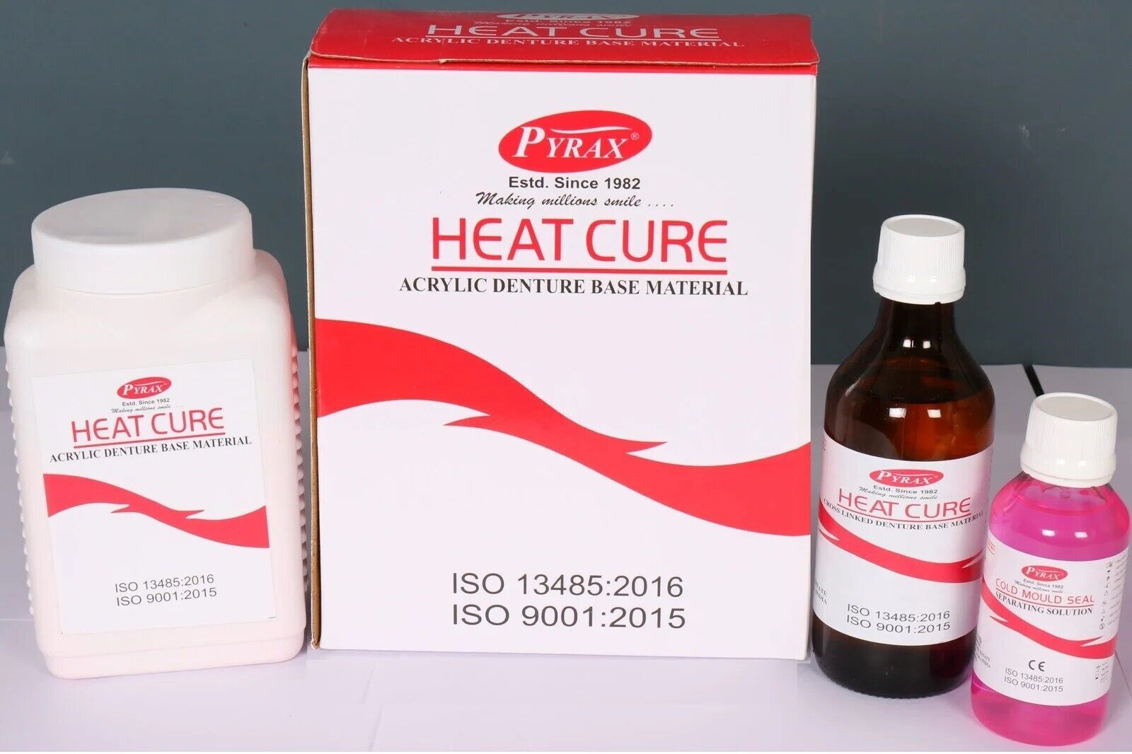 Dental HEAT CURE Acrylic Denture Base Material Set (Powder 400g + Liquid 200ml)