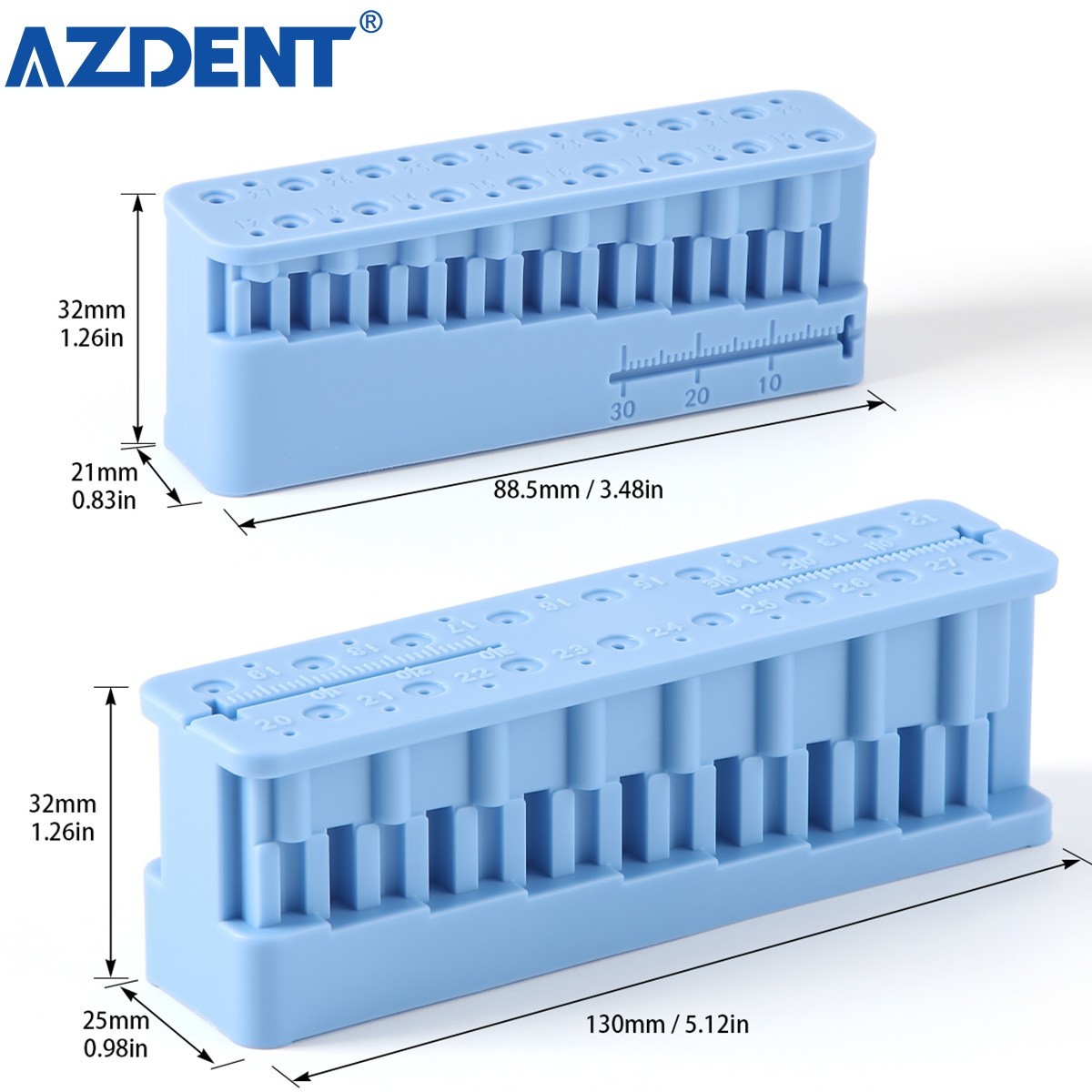 Dental Endo Measuring Block Endodontic File Holder Measuring Ruler Autoclavable