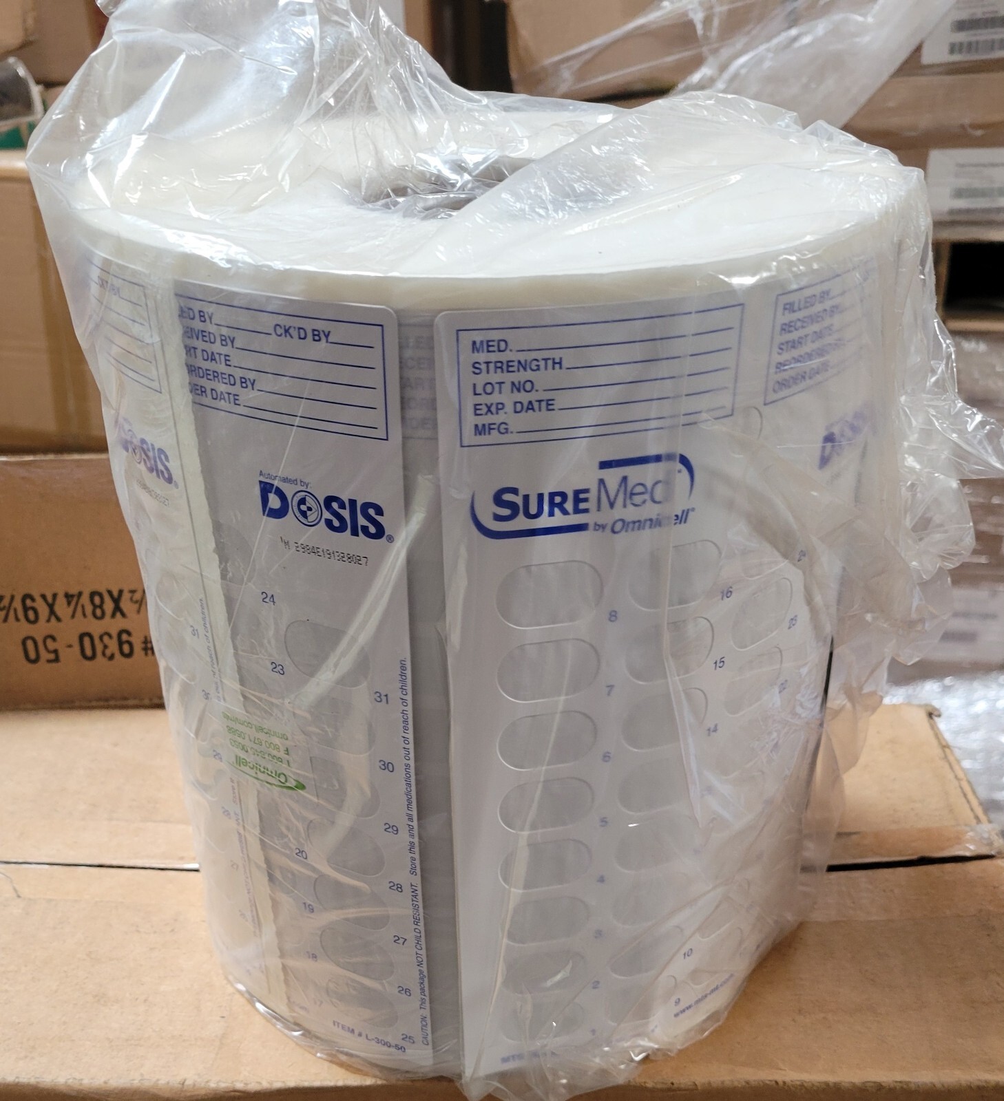 SureMed by Omnicell Medication Tech 31-DAY MULTIMED #L-300-50- 500 labels w/ BAR