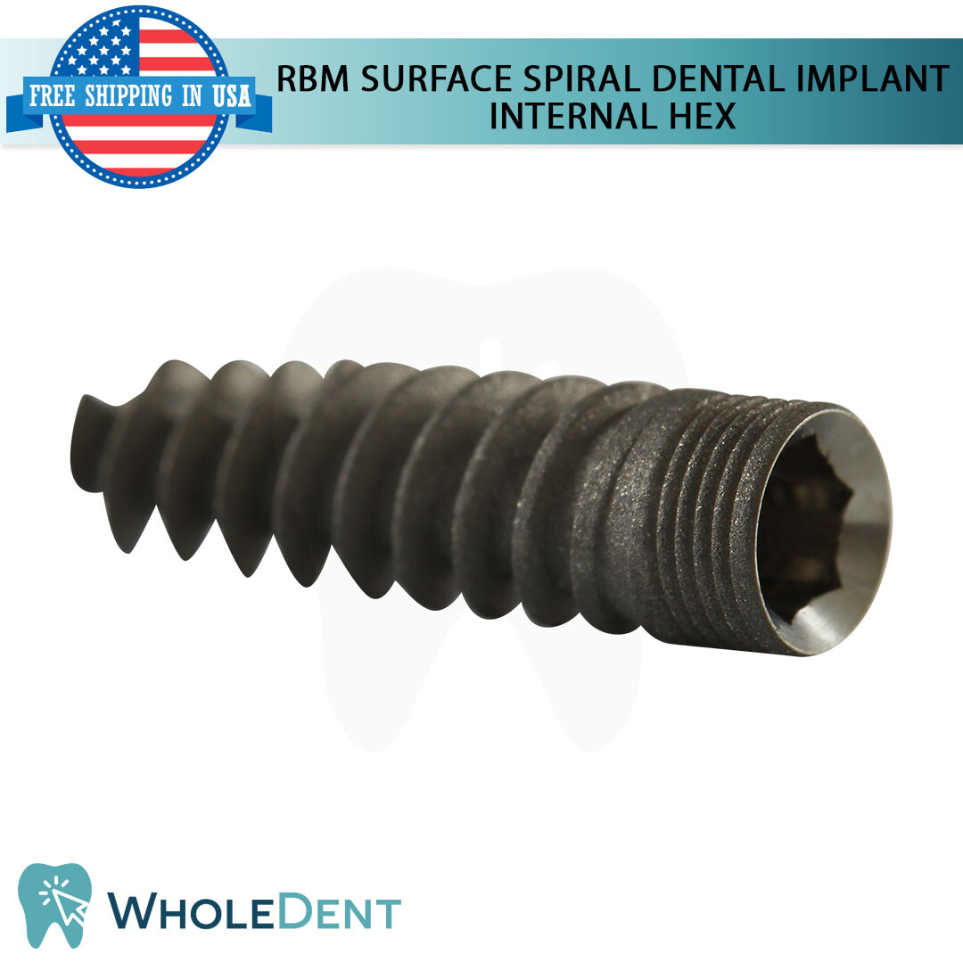 X1 Titanium Dental Spiral Int Hex 2.0&2.42mm Connection RBM Dentistry