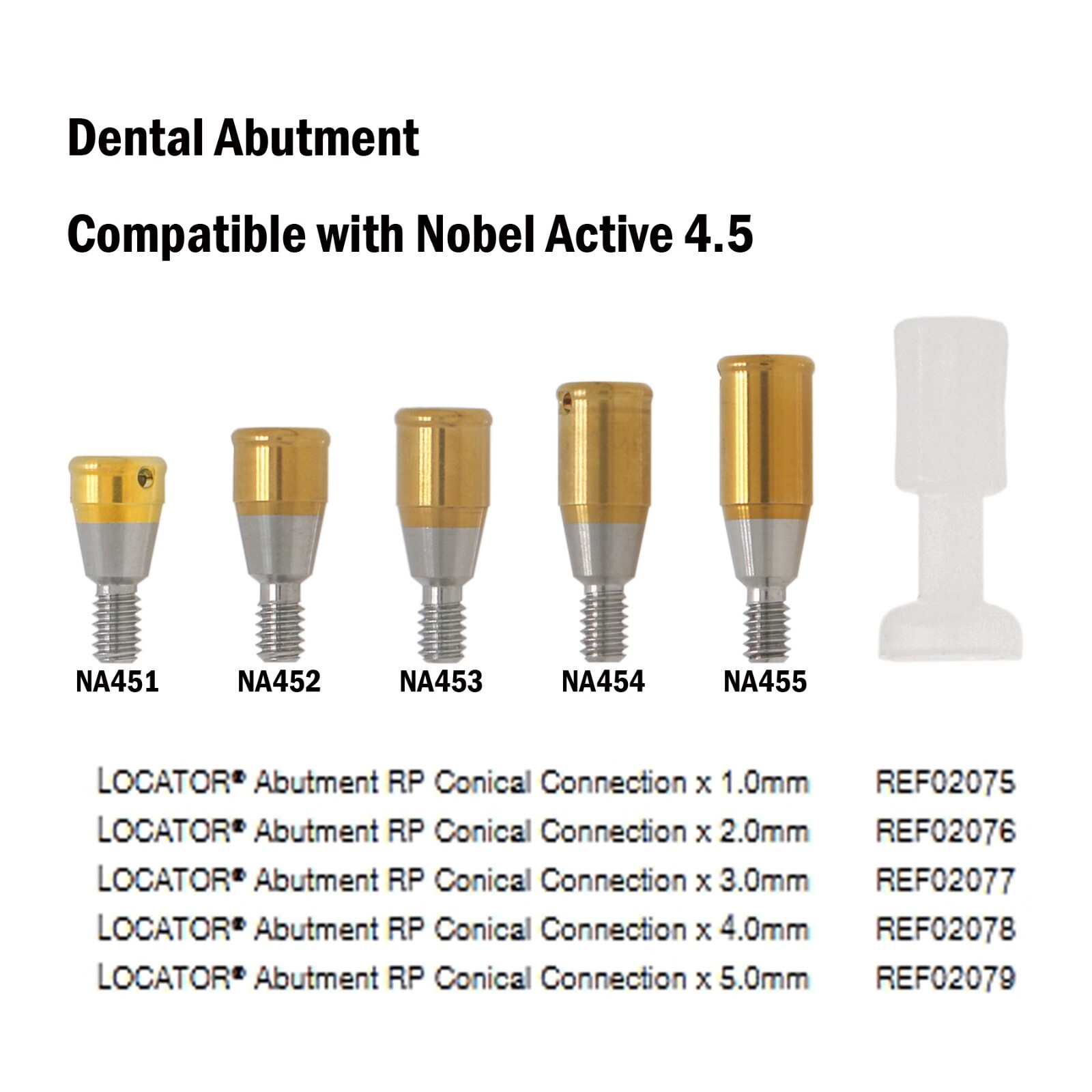 Locator Healing Abutment Impression Coping Transfer Analog N/RP Fit Nobel Active