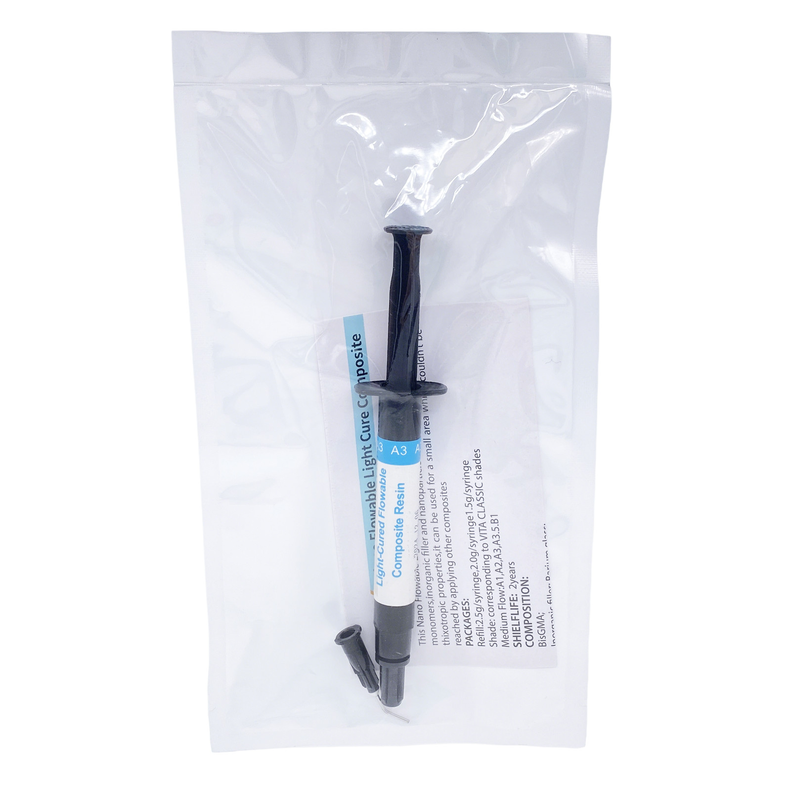 1PC Dental Flowable Light Cure Composite Resin Flow Shade A1/A2/A3.5 2.5G