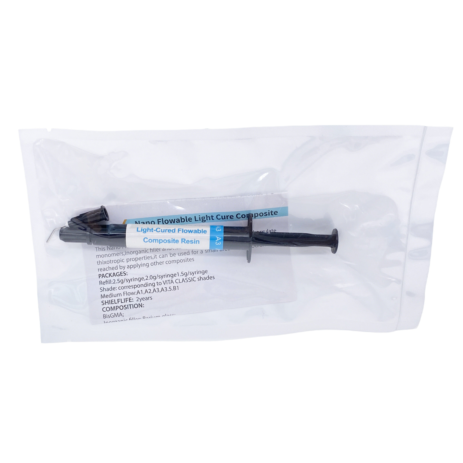 1PC Dental Flowable Light Cure Composite Resin Flow Shade A1/A2/A3.5 2.5G