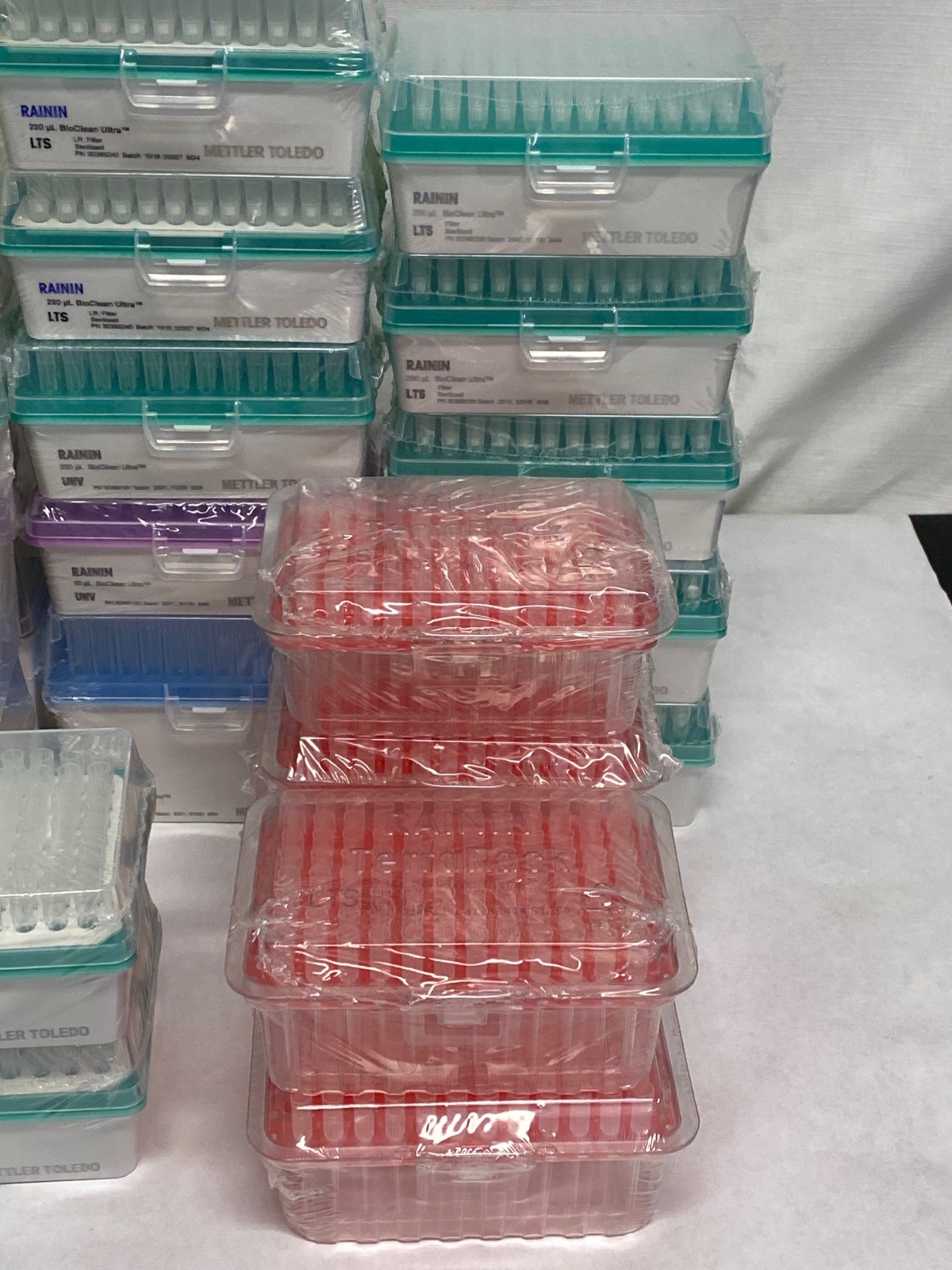 (1152) RAININ FISHERBRAND USA 10uL 200uL 250uL 1000uL Mixed Lot Pipet Tips 12×96