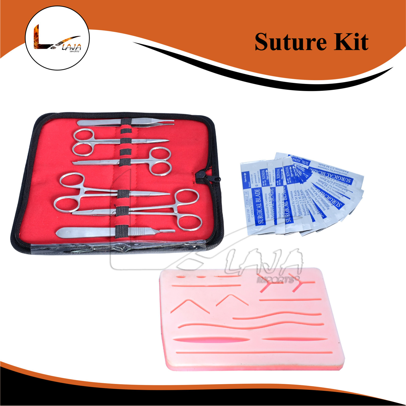 27 Pieces Practice Suture Kit with Pad for Medical Veterinary Student Training