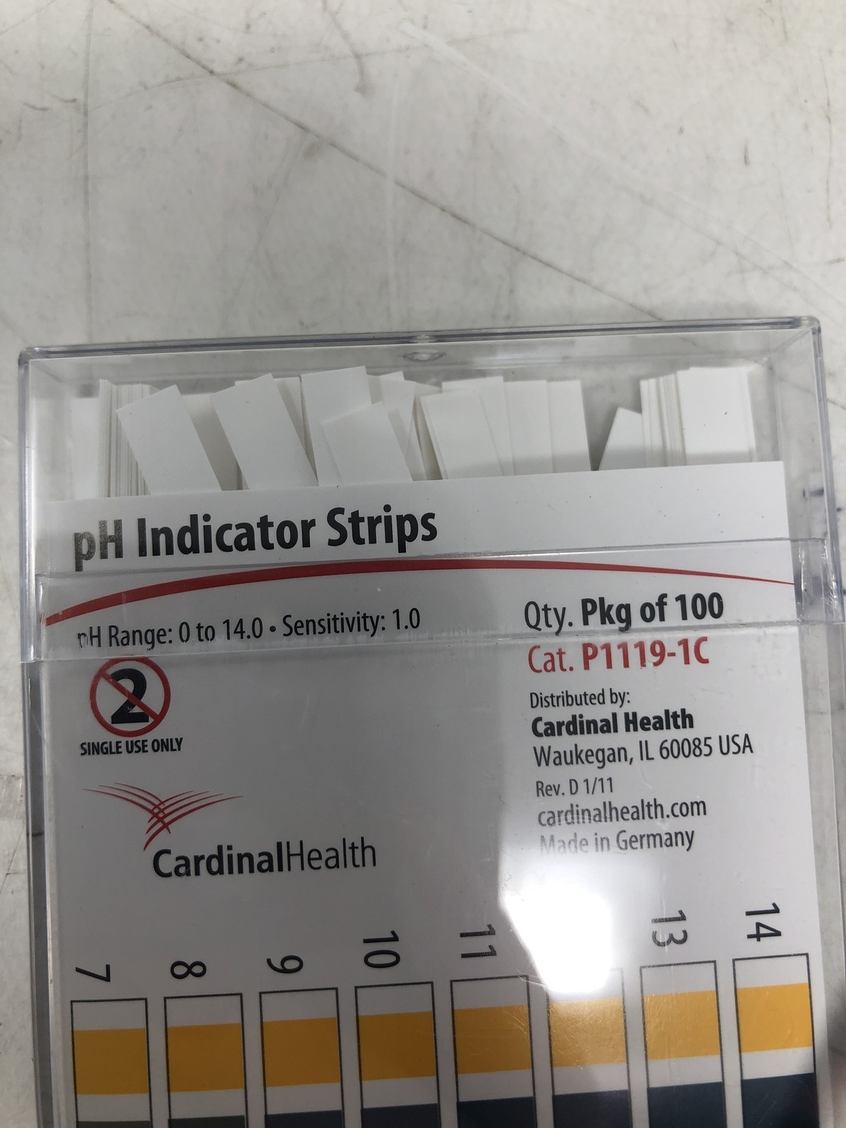 Cardinal Health Ph Indicator Strips Qty Pkg Of 100 Cat.P1119-1C