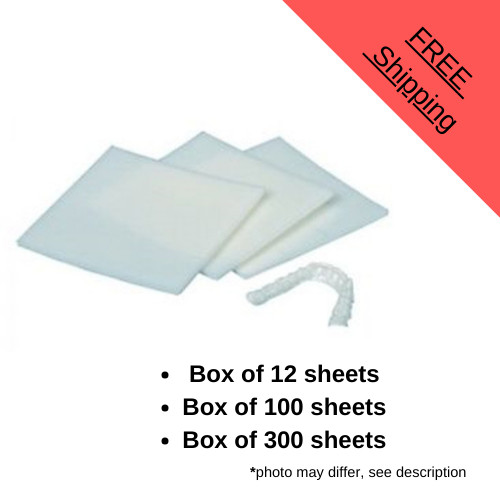 UP TO 300 sheets Buffalo Dental .118″ Clear,soft EVA mouthguard material,5″ x 5″