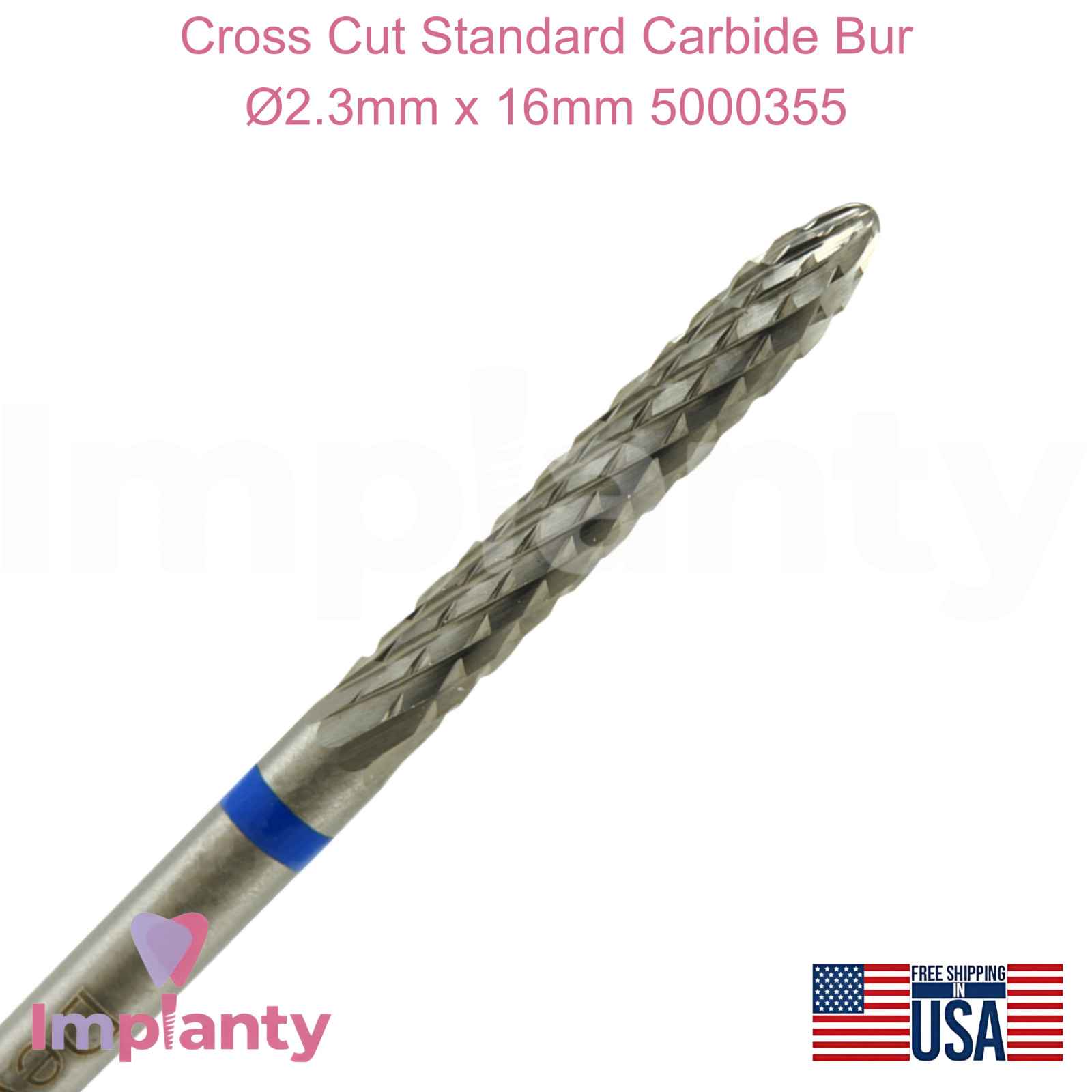 Cross Cut Standard Grit Carbide Dental Bur Ø2.3mm x 16mm 5000355 Dentistry Tool