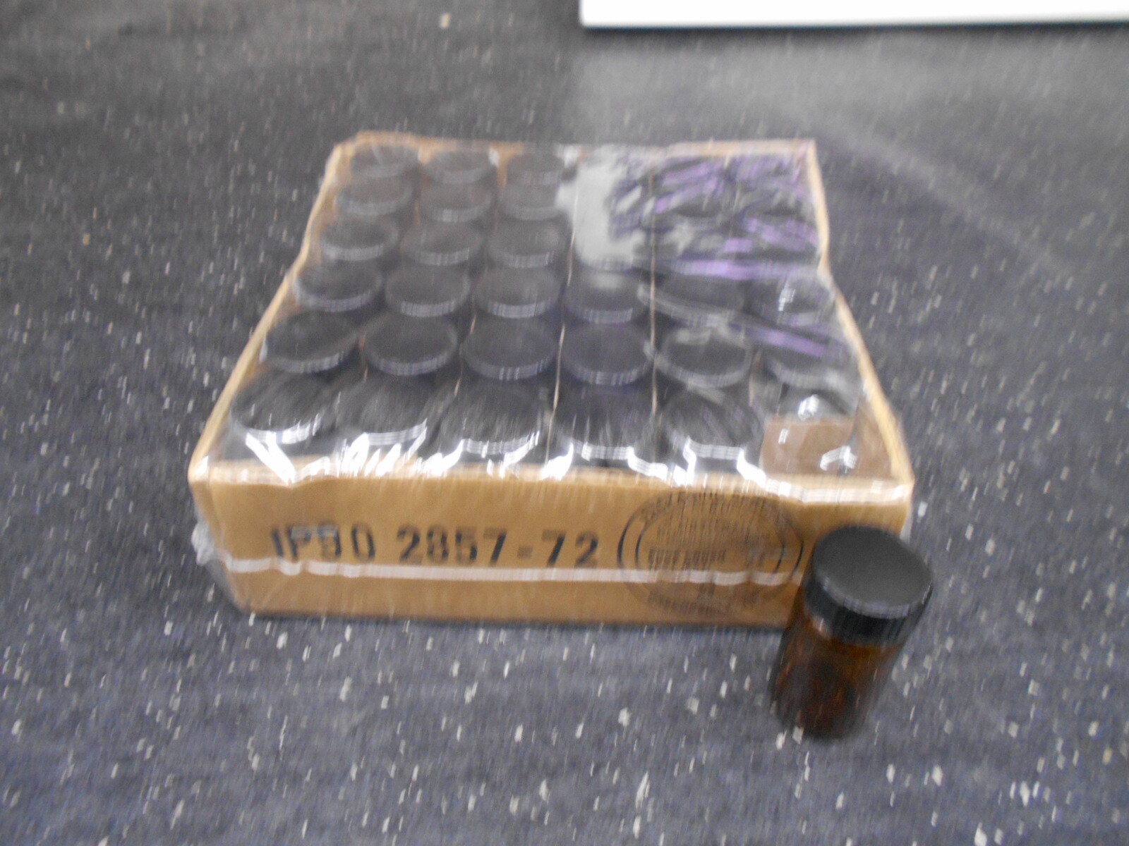 PACK OF 36 28x45mm AMBER GLASS VIALS WITH CAPS
