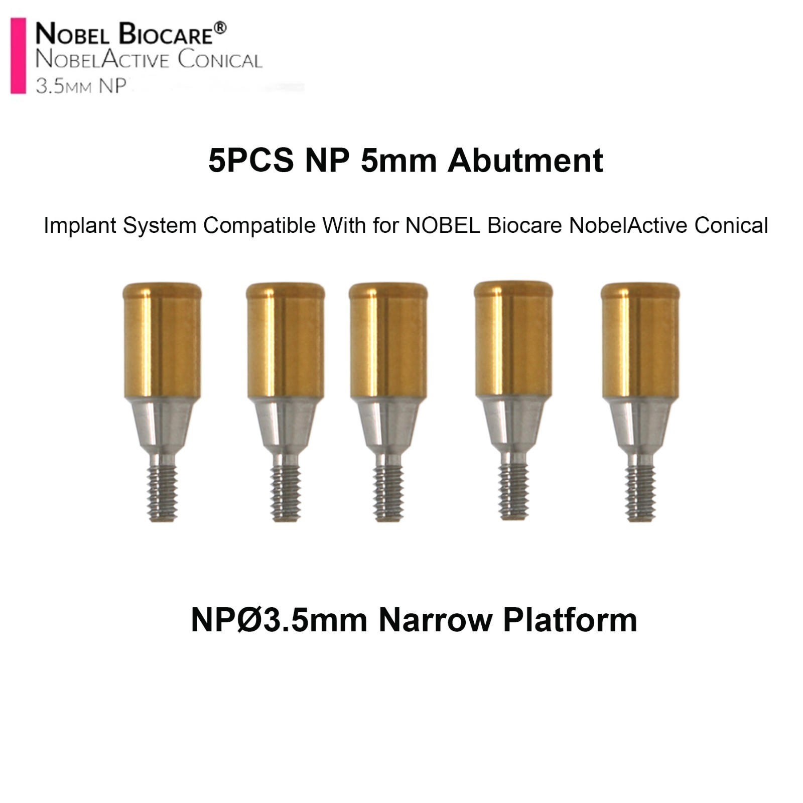 US Fit Nobel Active Locator Attachment Tapered Abutment NP/RP Conical Connection
