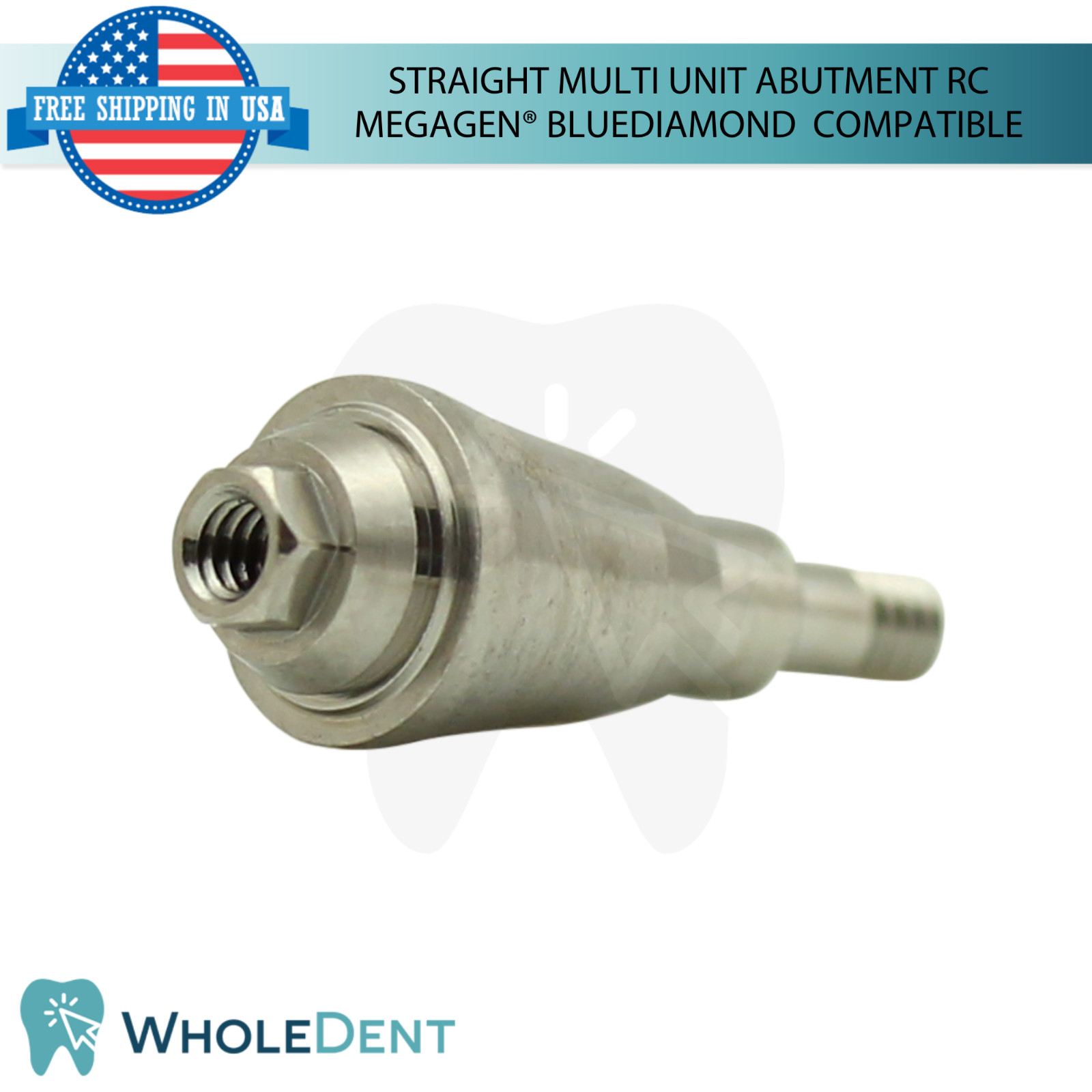 5x Straight Multi Unit Prosthetic Ø4.8mm RC Megagen® BlueDiamond Compatible