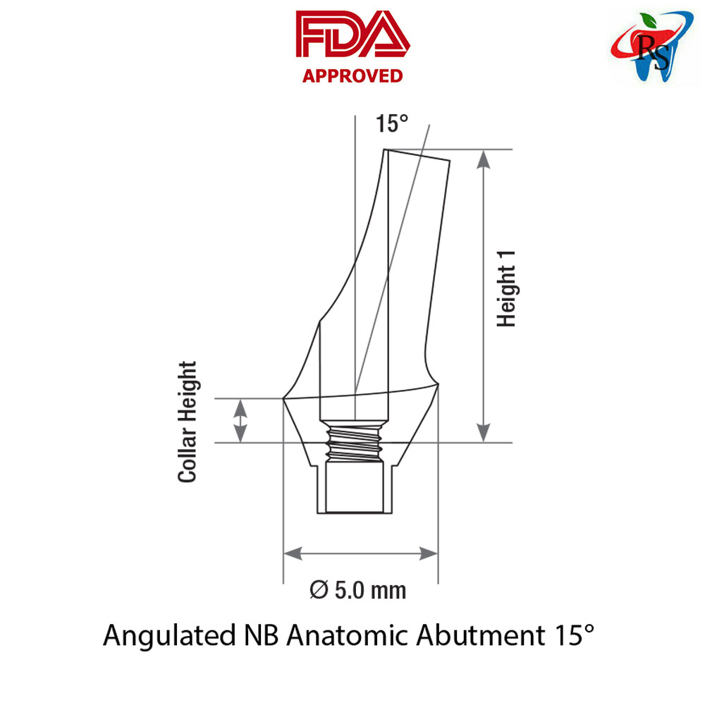 5pcs DSI Abutments Anatomic Angulated 15° Conical Connection NP Ø3.5mm 1.5-4.5mm