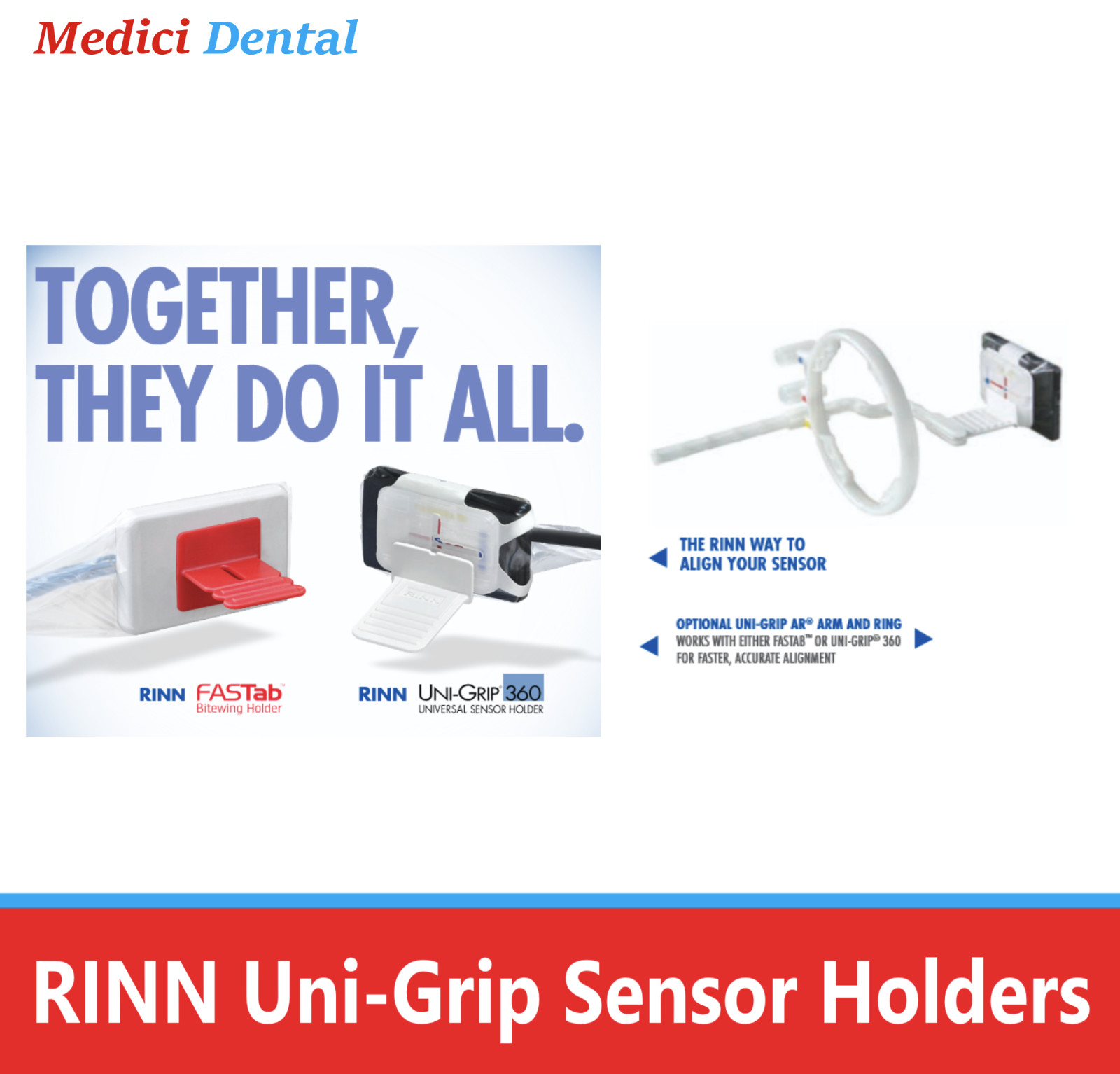Dental Rinn Uni-GripAR Position Arm, Ring, Uni-Grip 360 Universal Sensor Holders