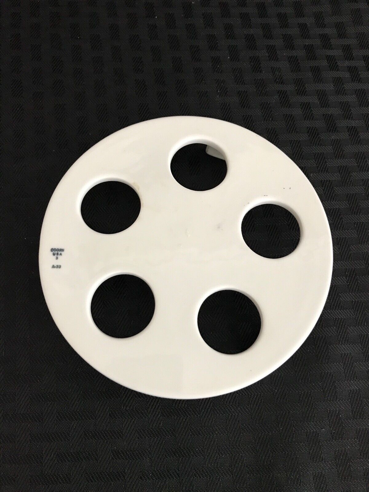 COORS COORSTEK Glazed Porcelain 140mm 5 1/2”Plate For Small Desiccator 60446