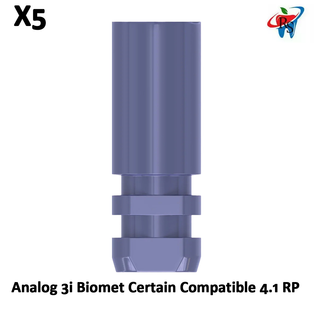 5x Dental Analog 3i Biomet Certain Compatible 4.1 RP Titanium Lab Replica