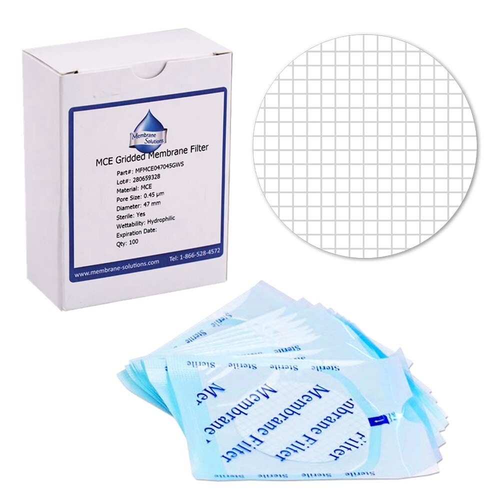 10000PCS 0.45µm/47mm Sterile LAB Membrane Filter Gridded MCE Individually Packed