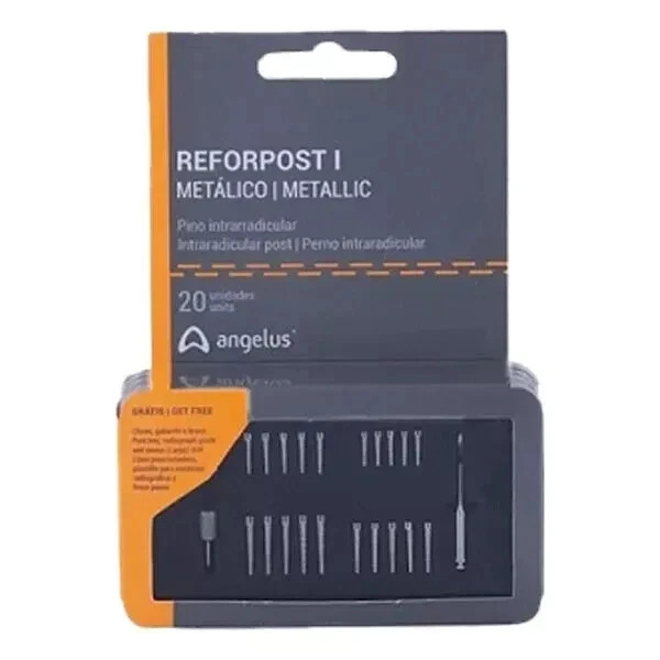 Intraradicular Posts Metallic Kit 20Pk Angelus 749 Reforpost Stainless Steel FS