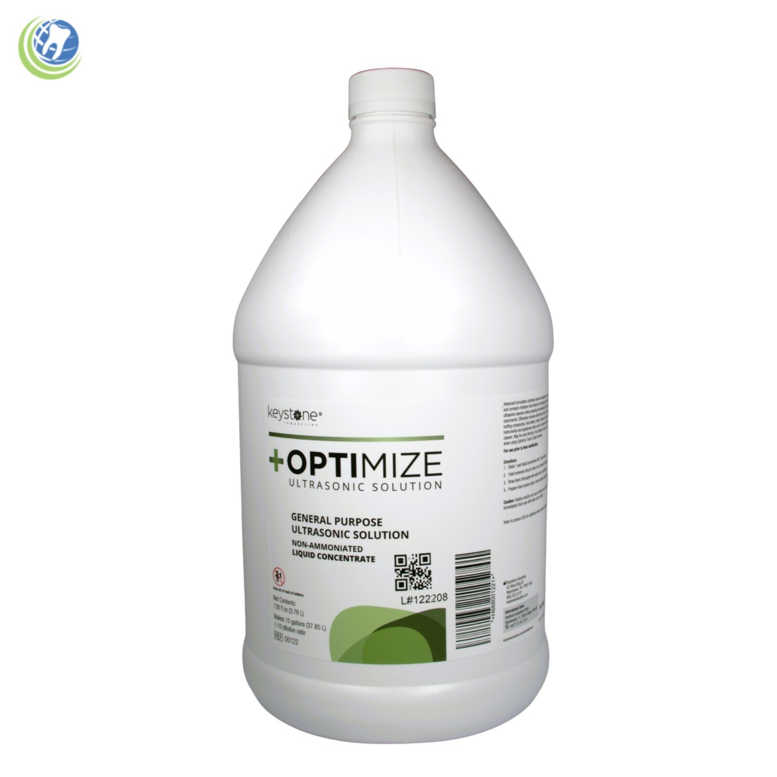 Dental Ultrasonic Optimize Enzyme Tartar Stain Cement Cleaning Solution 128 oz.