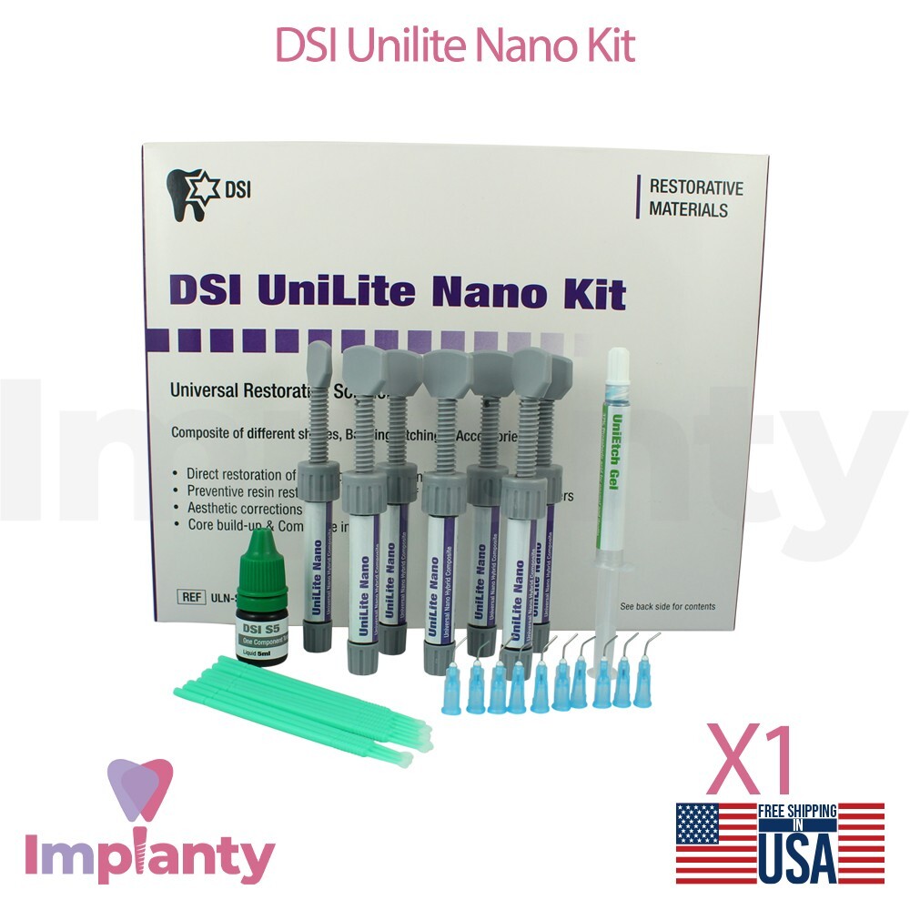 DSI Unilite Nano Full Kit Syringes Bonding Dental Universal Restoration Bonding
