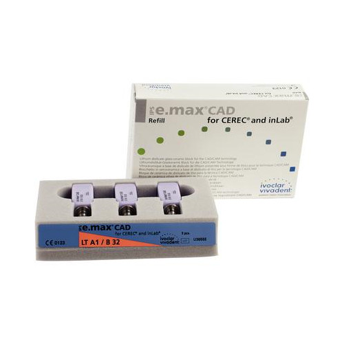 Ivoclar Vivadent 648204 IPS e.max CAD CEREC inLab Dental Blocks LT A1 B32 3/Pk