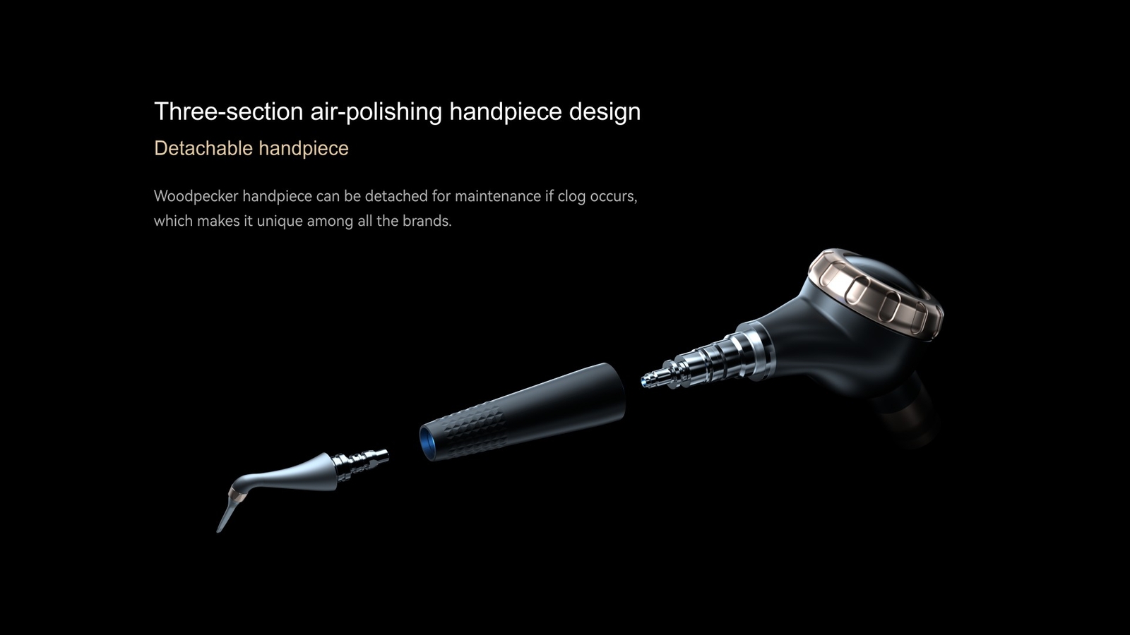 Woodpecker Dental 1pc Subgingival Handpiece for Air Polisher 10 Nozzle AP-2 PLUS