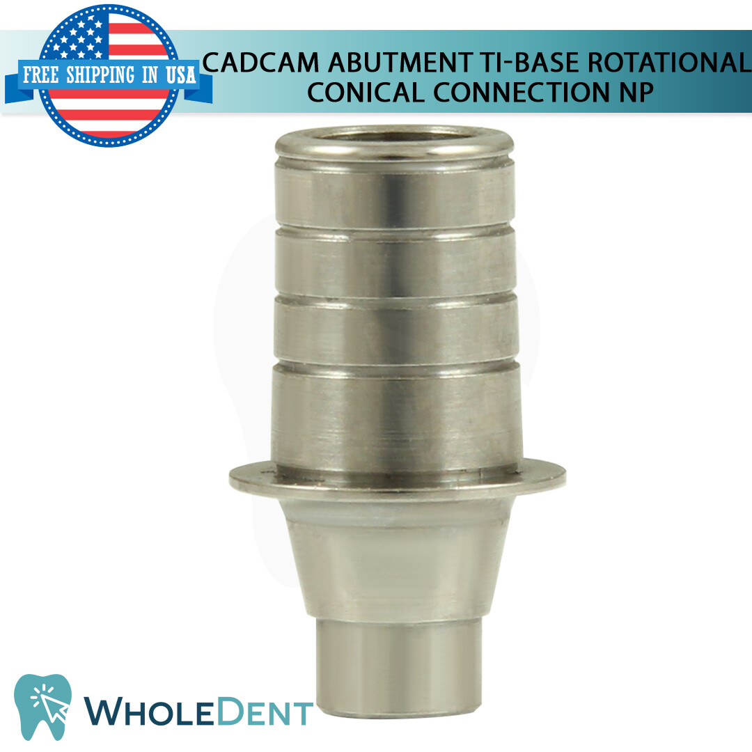 10x Dental Rotational Ti-Base CAD/CAM Narrow Platform NP Int Hex 2.25mm