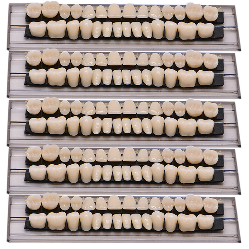 5 Sets Dental Acrylic Resin Denture Shade A2 A3 Upper Lower Full Set False Teeth
