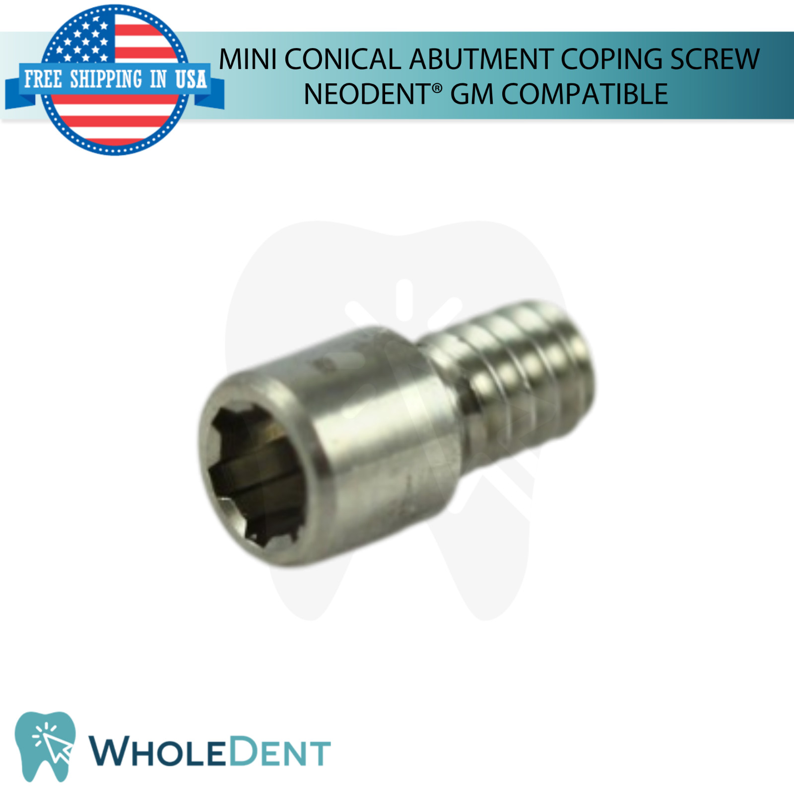 5x Dental Screw Mini Conical Prosthetic Coping Compatible with Neodent® GM