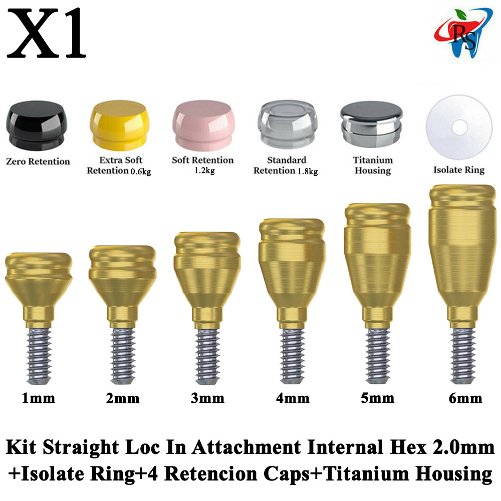 1x Kit Straight Loc In Attachment Internal Hex 2.0mm Retention Caps Housing Ring