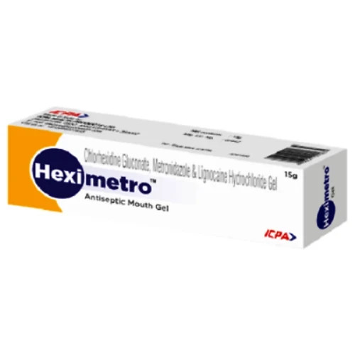 Dental HexiMetro Antiseptic Triple Action Mouth Gel 15gm Tube by ICPA free ship
