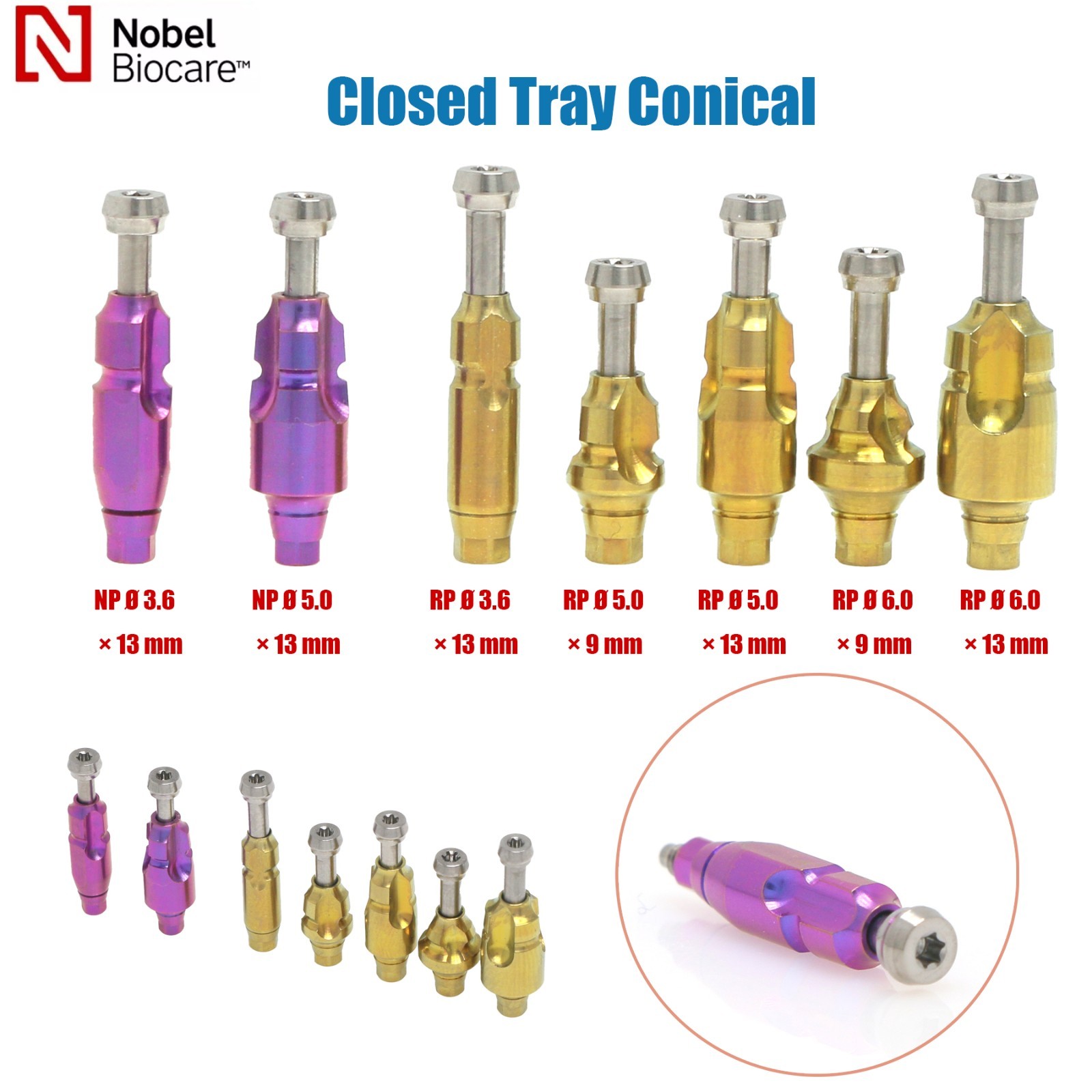 Dental Nobel Active Impression Transfer Coping Open Closed Tray For CAD/CAM Lab