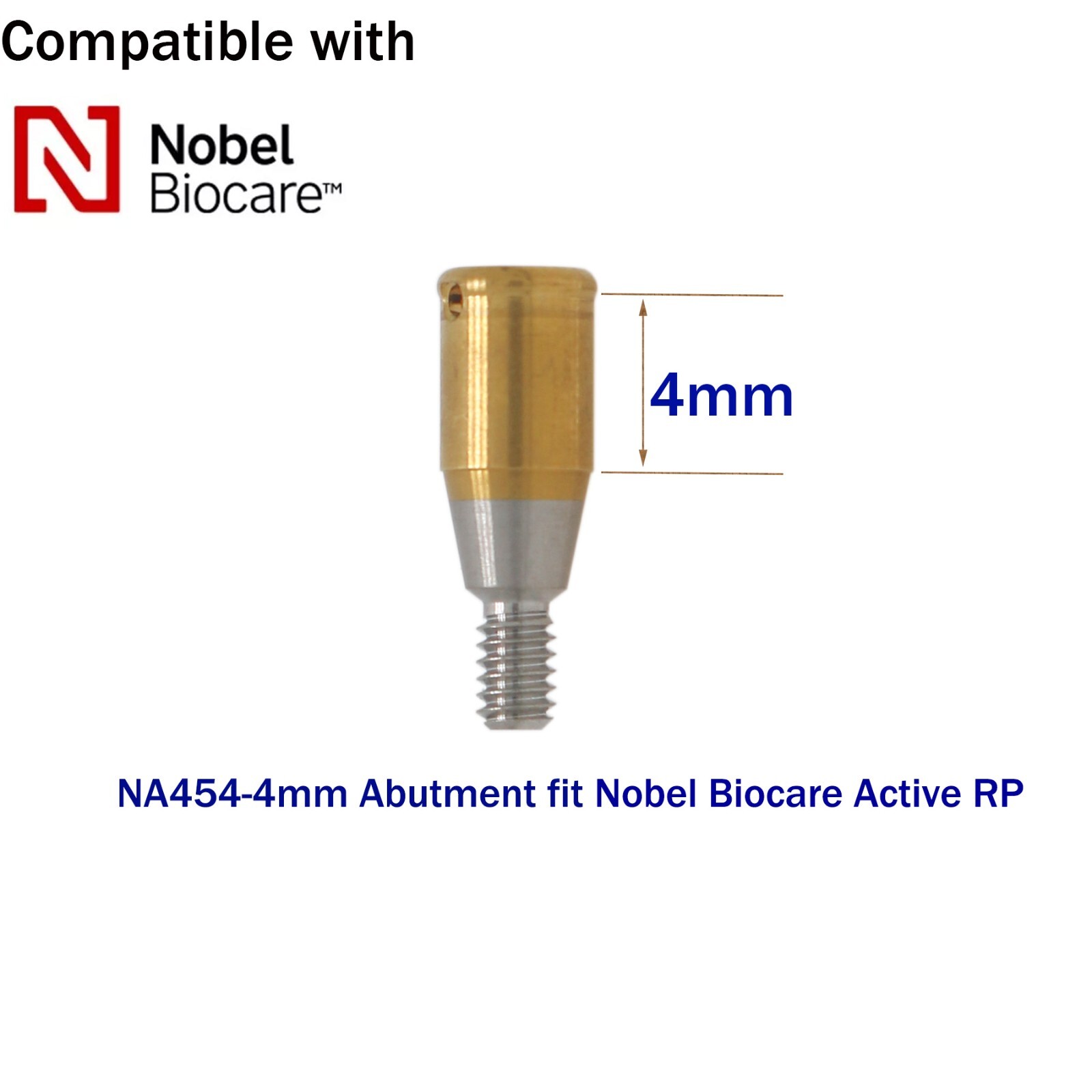 Dental Nobel Biocare Active Locator Abutment NP/RP Conical Titanium 1-5mm Height