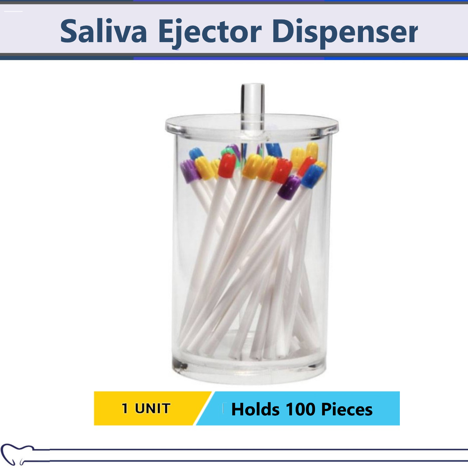 Dental ROUND SALIVA EJECTOR DISPENSER or HVE Tips Holder Clear, Holds 100 pcs