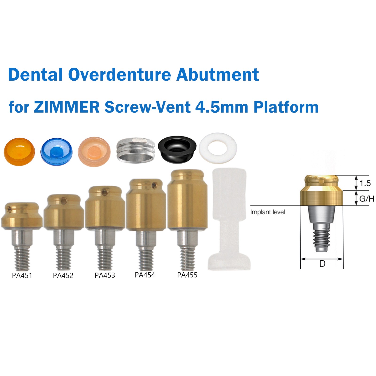 Locator Abutment Overdenture Implant Retention Caps Inserts Zimmer/Nobel/Hiossen