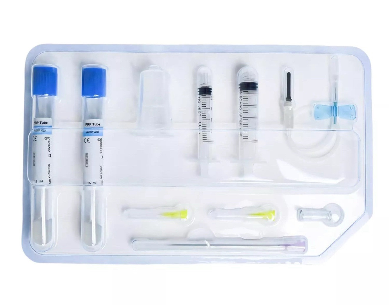 1 Complete Kit with One or TWO P-R-P Tube 15/10ML Separation Gel Anticoagulant