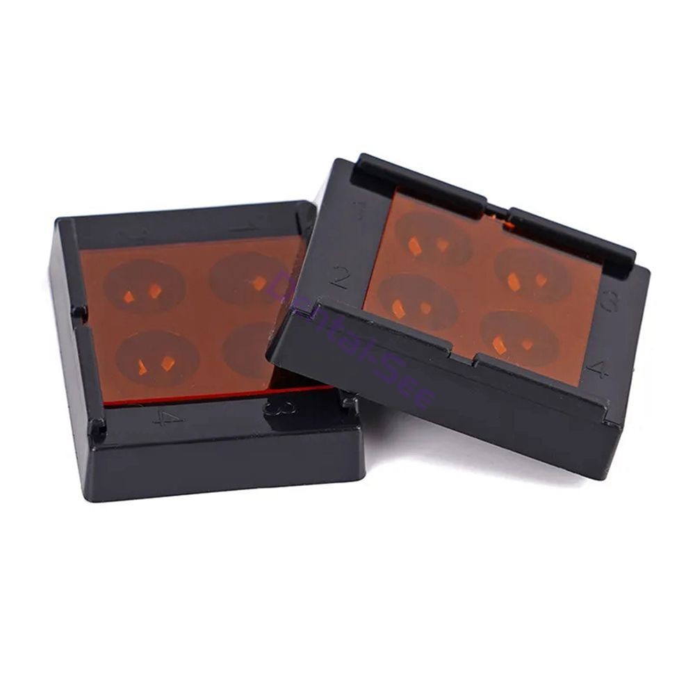 4 Hole Dental Mixing Well with Light Blocking Lid Adhesive Bonding Storage Tray
