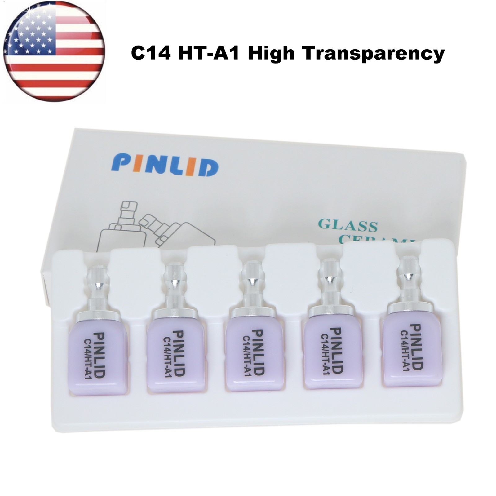 US C14 Dental Ceramic Lithium Disilicate Blocks Cerec Emax CAD HT A1 A2 A3 A3.5