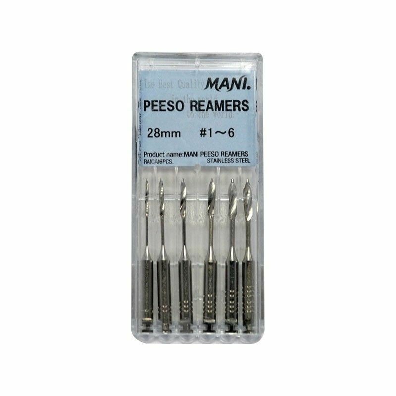 Mani Dental Peeso Reamers Drillls Endo Root Canal All Sizes 6pc/Box (Free Ship)