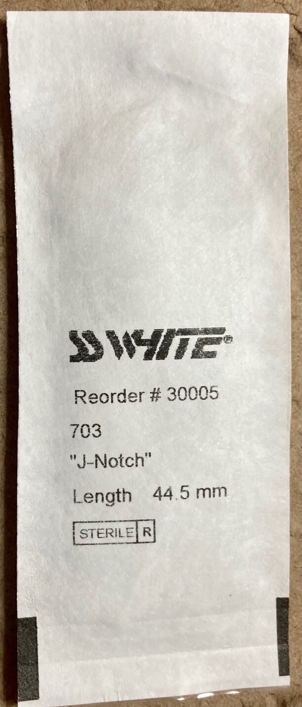 SS White 703 Bur J-Notch 44.5mm #30005 Box of ten Burs Oral Surgery