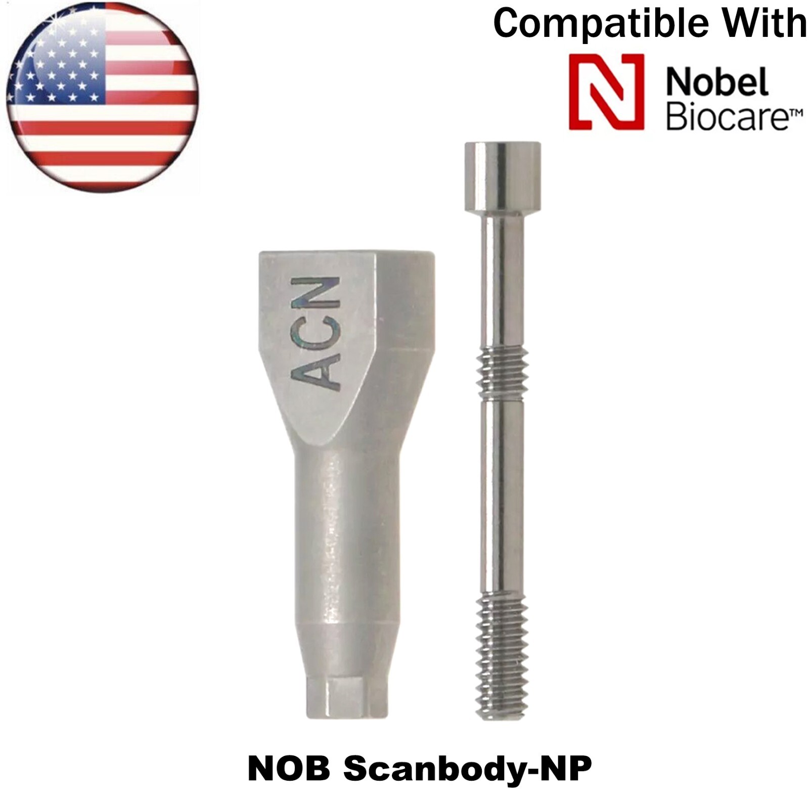 US Dental CAD/CAM Implant Scan Body NP/RP Analog fits Nobel Biocare Active