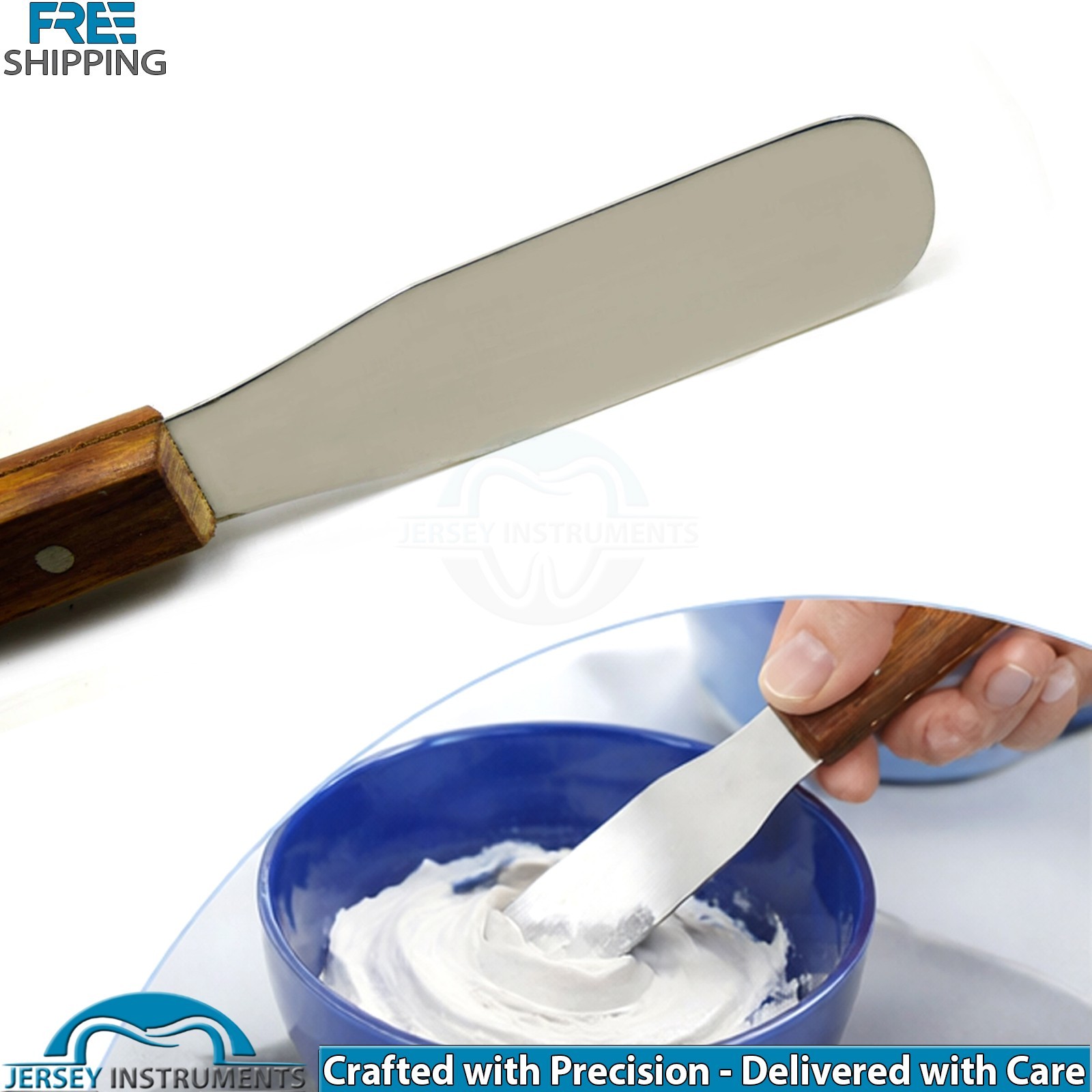 Dental Lab Mixing Spatula 21cm Wood Handle Alginate Wax Plaster Amalgam Lab New