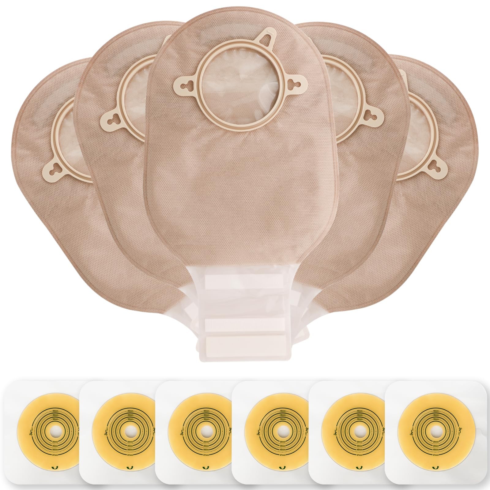 VLOOKUP 21 PCS Colostomy Bags,Ostomy 15+6pcs Two-piece Ostomy Bag